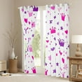 thumbnail image 2 of jejeloiu Kawaii Princess Crown Blackout Curtains Set of 2 (52x84 Each),Fairy Tale Theme Window Curtains,Pink Purple Loves Stars Curtains and Drapes For Girls Kids,Ultra Soft Home Decor, 2 of 6