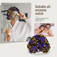thumbnail image 7 of Elegant Snake Golden Flower Purple Silk Bonnet for Sleeping Women Men, Adjustable Elastic Satin Bonnet Bonnet for Sleeping, Soft Similar Silk Curly Cuteness Hair Bonnet for Sleeping, 7 of 7