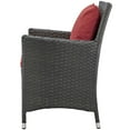 thumbnail image 3 of Modern Contemporary Urban Design Outdoor Patio Balcony Garden Furniture Side Dining Chair Armchair, Sunbrella Rattan Wicker, Red, 3 of 3