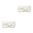 thumbnail image 3 of sweethay Diadema de invierno para mujer, Protector de cabeza de ganchillo a prueba de viento, orejeras, accesorios de peinado de estilo Simple Blanco 2Conjunto, 3 of 6
