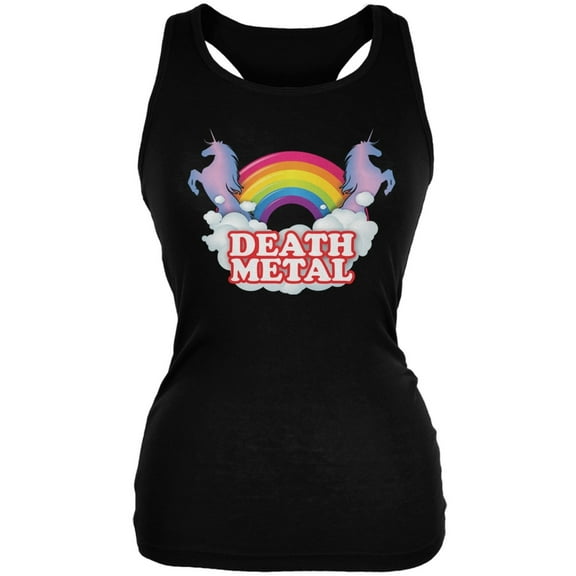 Death Metal Rainbow Black Juniors Soft Tank Top - 2X-Large