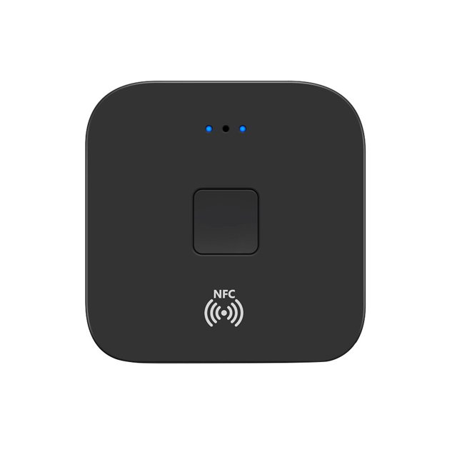 Injueey Receptor de altavoz de coche, adaptador inalámbrico con clavija 2 x RCA, 5,0 MM, NFC, 3,5 Cables de audio/vídeo
