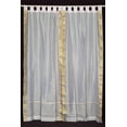 thumbnail image 3 of Lined Tab Top Sari Curtains 60"W x 96"L matching tiebacks- Handcrafted White Indian Drapes with Lining, Offering Privacy and Insulation for Living Room/Bedroom/Dining Room, Sold in Pairs, 3 of 6