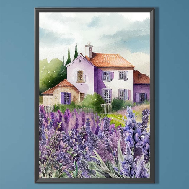 Cuadros Decorativos 5D bricolaje taladro cuadrado completo diamante pintura lavanda Kit decoración del hogar (ZQA676) Wdftyju embutido en tela