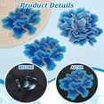 thumbnail image 6 of 4pcs Blue Peony Floral Patches Embroidered Flower Appliques 2 Styles Floral Embroidery Sew on Patches for Jeans Jackets Clothing Backpack Hats Sweater DIY Craft 4.8 & 5.7 inch, 6 of 6