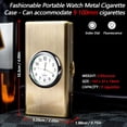 thumbnail image 3 of Cigarette Case for Woman or Man,Retro Metal Cigarette Case Box with Watch- Credit Card Holder Protective Security Wallet for Men and Women (Brozne), 3 of 7