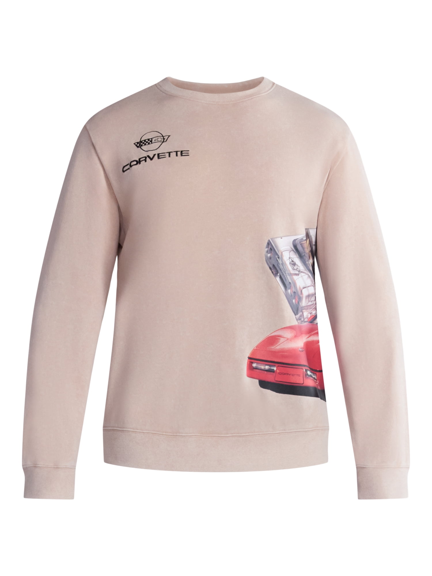 Chevrolet Corvette Men's & Big Men's Graphic Mineral Washed Sweatshirt, Sizes XS-3XL