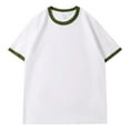 thumbnail image 2 of T Shirts For Men Big And Tall Lightweight Loose Solid Color Casual Crew Neck T Shirt Comfortable Spring Summer Fall Basic Blouses Vacation Clothes Green XXXL, 2 of 4