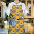 thumbnail image 6 of Yellow Hedgehog Pattern Apron-Garden Aprons for Women with Pockets-Cotton Linen Waterproof Kitchen Cooking Gardening Aprons Adjustable for Kitchen,Cooking,BBQ and Salon 33x27 Inch, 6 of 7