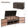 thumbnail image 2 of Patiojoy Coffre de Rangement Extérieur en Rotin Armoire Bac de Rangement en Osier pour Patio 73 Gallons Brun, 2 of 10