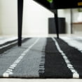 thumbnail image 4 of SAFAVIEH Striped Kilim Emma Striped Polyester Area Rug, Black/Ivory, 7' x 7' Square, 4 of 8