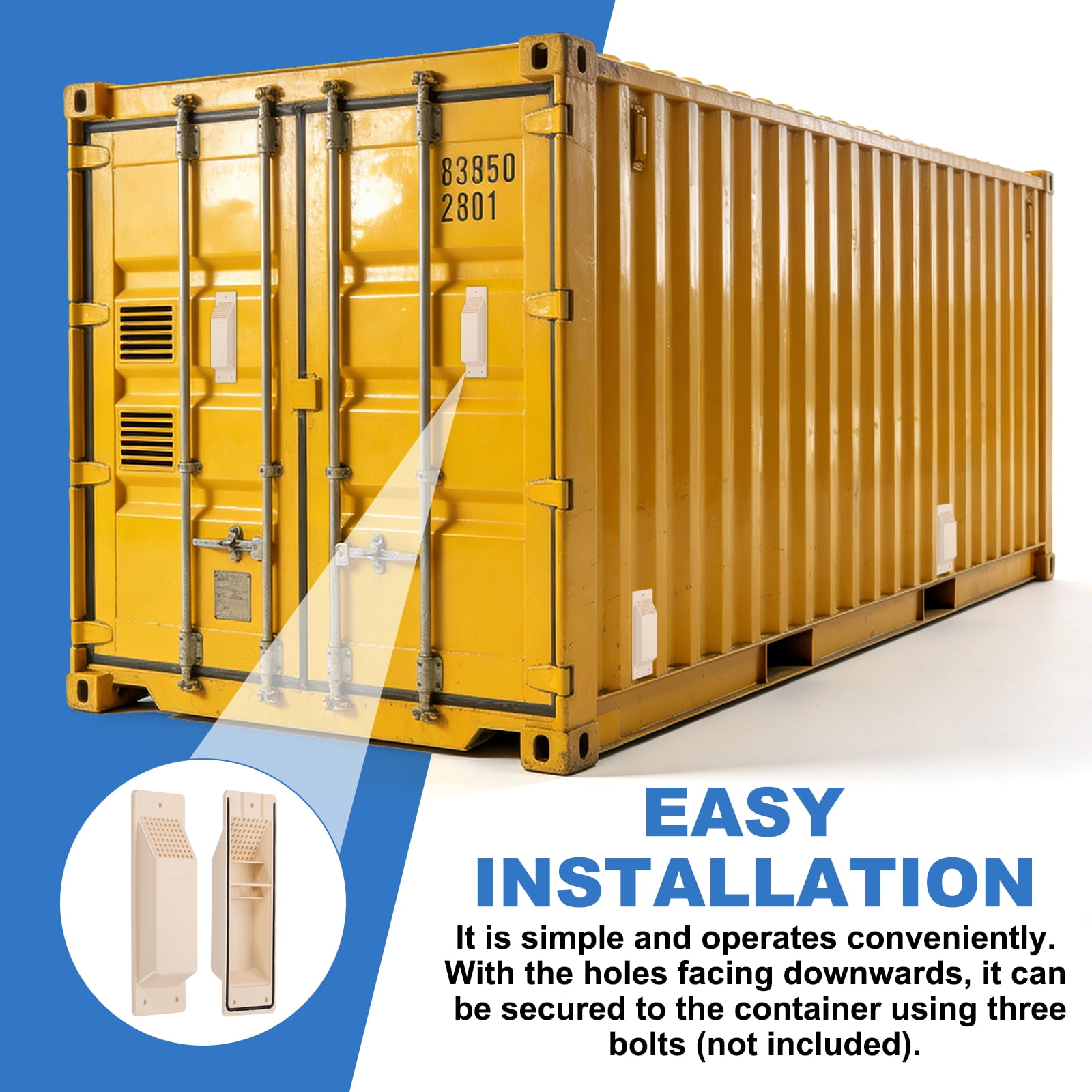 Uxcell 8 Inch Shipping Container Air Vent, 8 Pack Cross Flow Ventilation Vent Kit Reduce Heat Humidity for Shipping Container Trucks Cargo Spaces, Yellow