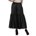 thumbnail image 4 of Moomaya Women's Elastic Waist Sharara Pants Cotton Loose Solid Color High Waist Dance Bottom, 4 of 6