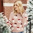 thumbnail image 4 of EFINNY Women's Sweater Knitted Pullovers Round Neck Long Sleeve Warm Comfort Sweaters for Autumn Winter Christmas New Year, 4 of 8