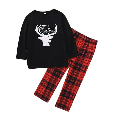 

Lisenrain Family Matching Christmas Pajamas Baby Kid Elk Printed Sleepwear