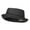 Black, variant on Big Size Solid Upbrim Pork Pie Fedora - Black 2XL-3XL