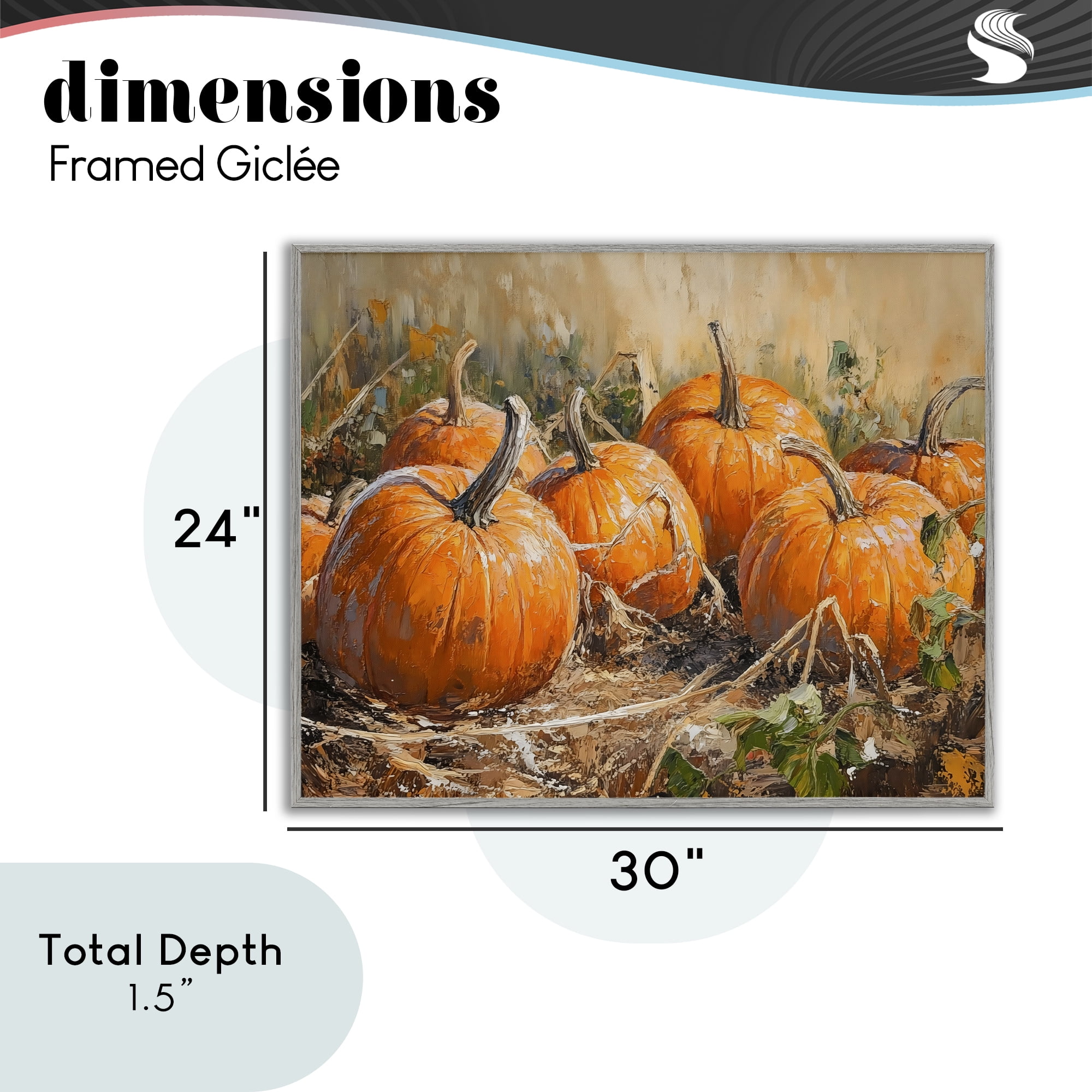 Stupell Industries Pumpkin Patch Autumn Harvest Scene Gray Framed Giclee Art, design by Nini Art