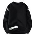 thumbnail image 2 of Yiliang Big and Tall Mens SweatersFall and Winter Long Sleeve Warm and Thermal Top Clothes ,Black,L, 2 of 6