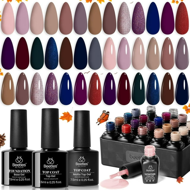 Set de esmaltes de uñas en gel Beetles Manhattan Collection, 20 colores