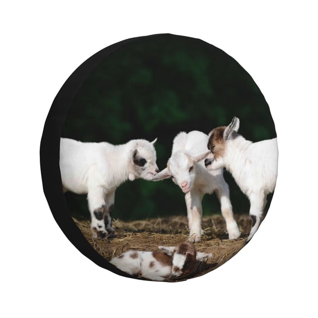 Balery Cute Goat Baby Cubiertas para Neumáticos - Protector Resistente para Neumáticos de Camioneta, SUV, Remolque, Camper y RV-17 inch