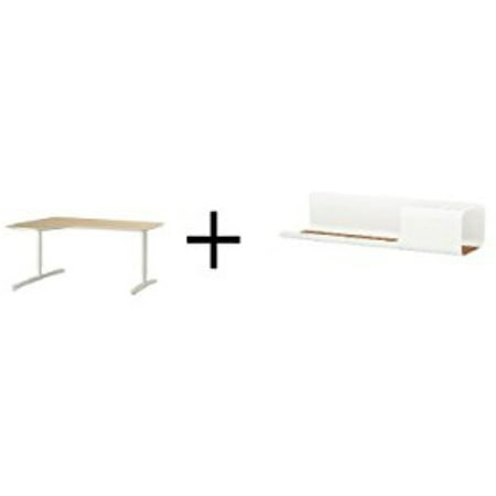 Ikea Corner Desk Left Birch Veneer White Desk Organizer White