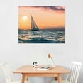 thumbnail image 2 of Nawypu  Beach Picture Sunset Canvas Art: Seascape Painting with Sailboat &amp; Coastal Conch Artwork Wall Art for Bedroom, 2 of 6