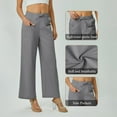 thumbnail image 5 of Jxximdong Palazzo Pants for Women, Casual Cotton and Linen Wide Leg Pants with Pockets Boho Palazzo High Waist Trousers, Gray Womens Casual Trousers, 5 of 9
