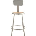 thumbnail image 3 of (Pack of 2) NPS 24" Heavy Duty Steel Stool With Backrest, Grey, 3 of 3