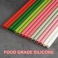 thumbnail image 4 of Tomorotec 15-Pack 12" Reusable Silicone Christmas Drinking Straws Fit for Stanley Tumblers 20oz, 30oz, 40oz w/ 2 Brushes, Food-Grade Vibrant Colors Straws for Family (Watermelon), 4 of 7
