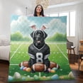 thumbnail image 2 of Happy Easter Hello Spring Labrador Retriever Playing Football Quilt Blanket Lab Dog Lover Gifts Cozy Comforter Throw Blanket - 13003, 2 of 5