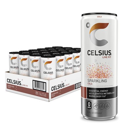 CELSIUS Sparkling Cola, Functional Essential Energy Drink, 12 Fl Oz Pack of 24