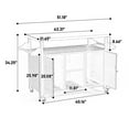 thumbnail image 6 of S-HOME Large Outdoor Wicker Bar Cart with Stainless Steel Expanded Table Top, Rolling Storage Cabinet for Patio, 6 of 10