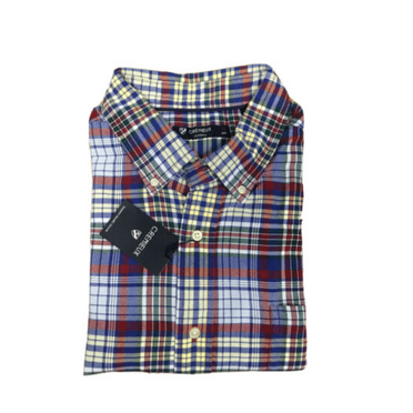 $75 CREMIEUX MUSTIQUE COLLECTION MENS BUTTON-UP PLAID COTTON MULTI BLUE SIZE XL