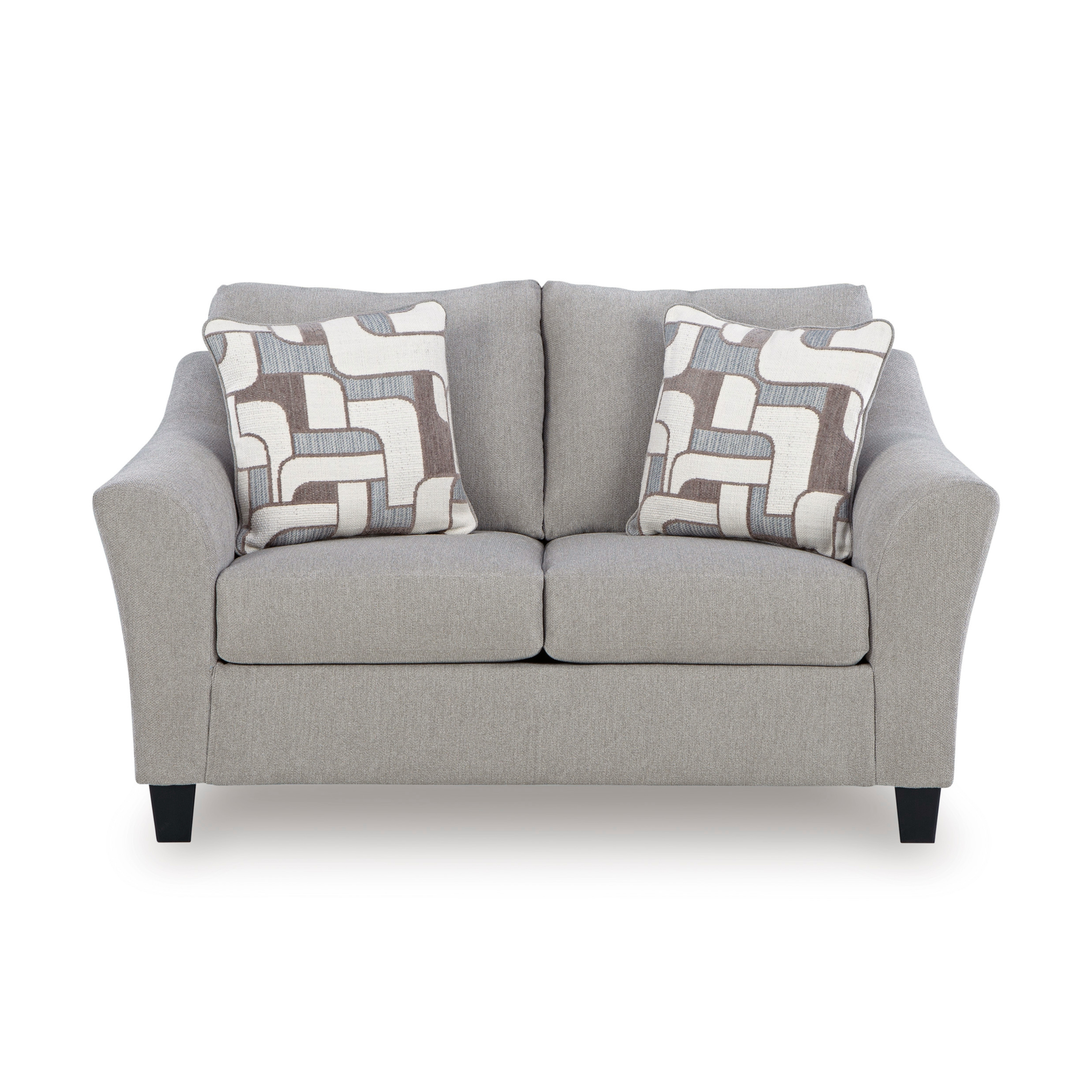 Roundhill Furniture Elaris Contemporary Flared Arm Loveseat with Soft Chenille Upholstery, Taupe