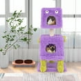 thumbnail image 4 of Gymax Cat Tree Cute Monster-Themed Cat Tower w/ 2 Private Condos & Soft Long Plush, 4 of 10