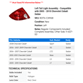 thumbnail image 2 of Left Tail Light Assembly - Compatible with 2005 - 2010 Chevy Cobalt Sedan 2006 2007 2008 2009, 2 of 2