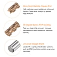 thumbnail image 4 of Uxcell 4mm x 12mm x 4mm x 50mm AlTiN Coated Carbide 4 Flutes Square End Mill Milling Cutter, 4 of 5