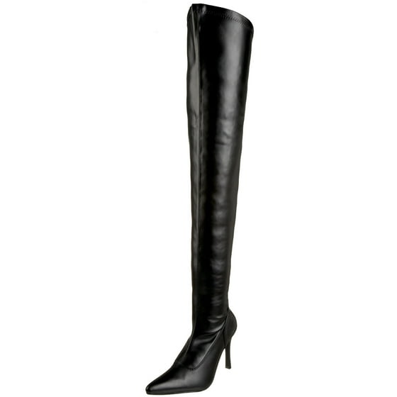 SummitFashions - Womens Pointed Toe Boots 3 3/4 Inch Heel Thigh High ...