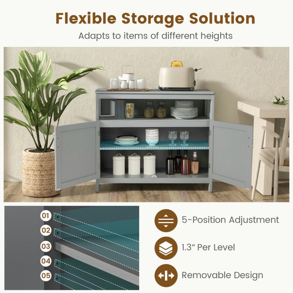 Finihen Kitchen Storage Cabinet, Buffet Sideboard, Kitchen Buffet Server Sideboard Storage Cabinet with 2 Doors and Shelf, for Dining Room, Kitchen, Living Room, Gray Finihen Kitchen Storage Cabinet, Buffet Sideboard, Kitchen Buffet Server Sideboard Storage Cabinet with 2 Doors and Shelf, for Dining Room, Kitchen, Living Room, Gray