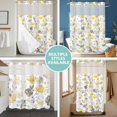 thumbnail image 5 of No Hook Shower Curtain with Snap in Liner, Country Idyllic Floral on White Waterproof Bath Curtain Double Layers with See Through Top Window, Watercolor Yellow Grey Flower Shower Curtains 36x72in, 5 of 9