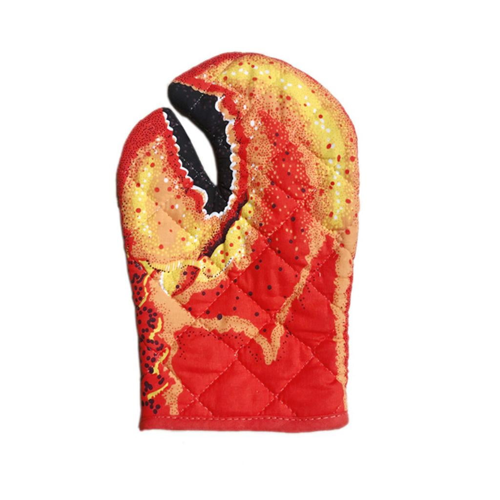 Fiocias 2 pairs Lobster Claw Oven Mitts Heat Resistant Kitchen Gloves for Oven Cooking