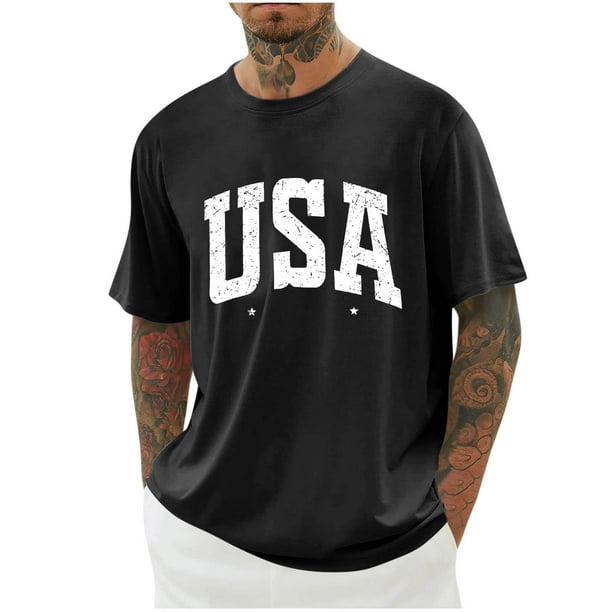 Camisas de Manga Larga para Hombres Imprimir Cuello Redondo Manga Corta Blusa Algodón Lino Poliéster, Camisa de Moda Casual para Hombres