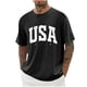 thumbnail image 1 of Camisas de Manga Larga para Hombres Imprimir Cuello Redondo Manga Corta Blusa Algodón Lino Poliéster, Camisa de Moda Casual para Hombres, 1 of 3