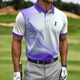 thumbnail image 2 of Alkepwun Mens Tops Color-Block Print Golf Short Sleeve Collared Dry Fit Athletic Sport Shirt Lightweight Breathable Stretchy Casual Tee, 2 of 5
