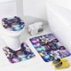 thumbnail image 4 of Bulldog francés-theme 4-Piece Shower Curtain Set with Rugs, Waterproof Bathroom Decor Set Includes Bath Mat, U-Shaped Rug, Toilet Lid Cover and Curtain with Hooks, 4 of 6
