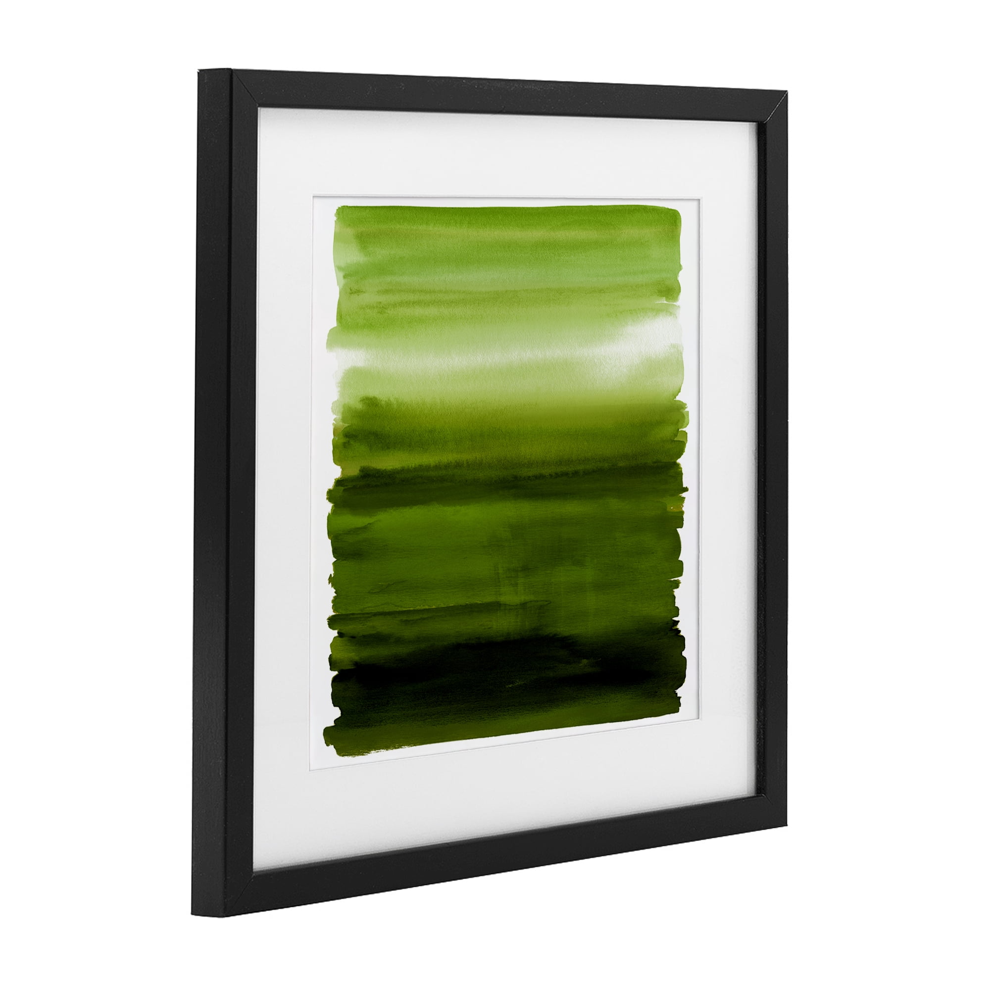 Stupell Industries Earthy Green Ombre Black Framed Print Under Glass, design by Allie Corbin
