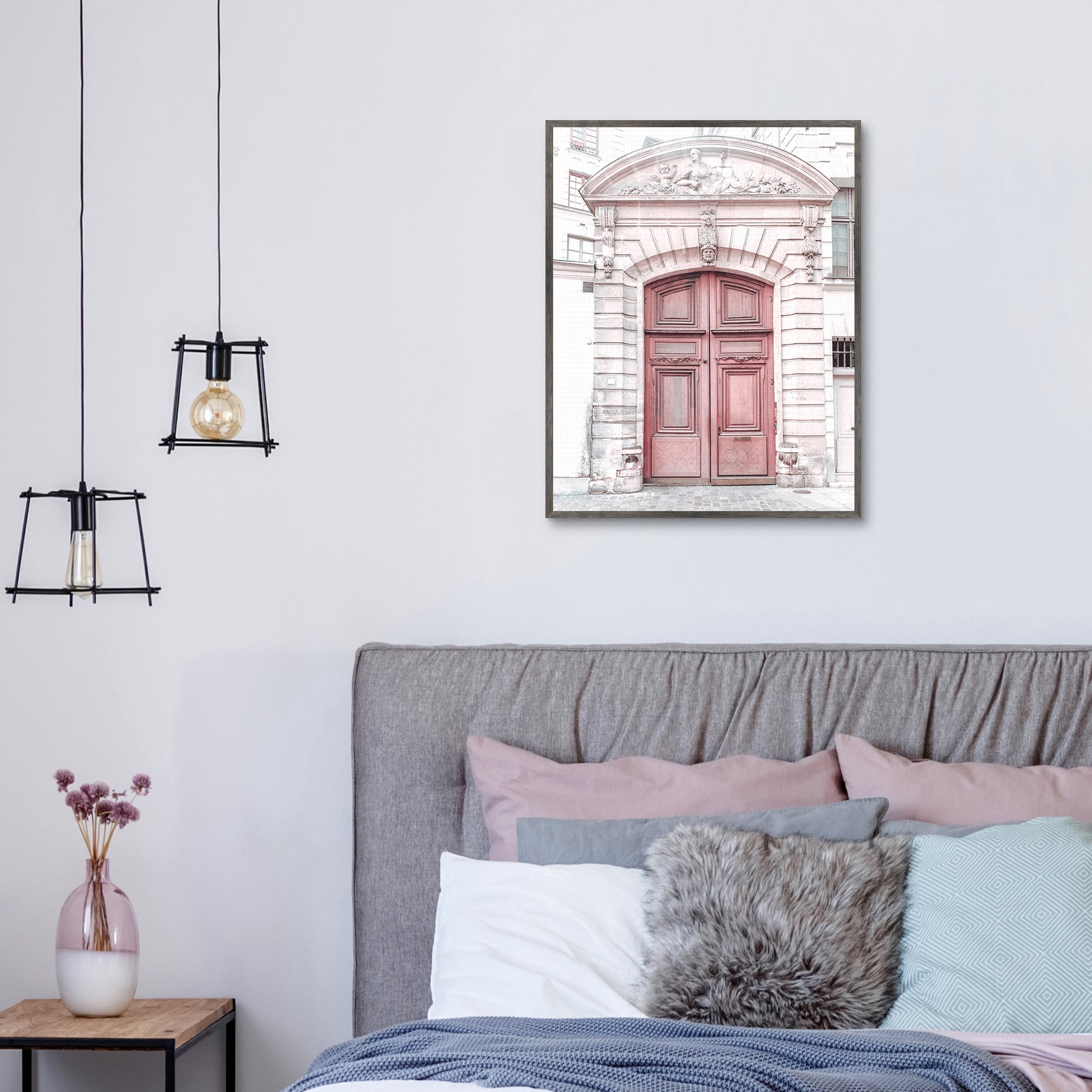 Paris Pink Door by Heather Loriece Framed Canvas Art Print