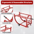 thumbnail image 4 of Reykilor 55 Gallon Drum Cradle, 600 lbs Capacity Steel Drum Dolly w/Retractable Drawbar & Wheels,Oil Drum Stand Drum Rack,Movable Drum Handling Cradle, 4 of 7