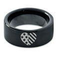 thumbnail image 2 of Tungsten Racing Flag Band Ring 9mm Men Women Comfort Fit Black Flat Cut Brushed Polished Nascar Formula 1 Monster Truck Drag Checkered, 2 of 4