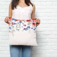 thumbnail image 3 of Throw Pillow Covers 16x16 Inch, Blue Red Flowers Decorative Pillow Cases for Couch Sofa Bed, Elegant Spring Floral Butterfly Pastoral Cotton Linen Square Home Decor Pillowcases with Hidden Zipper, 3 of 7
